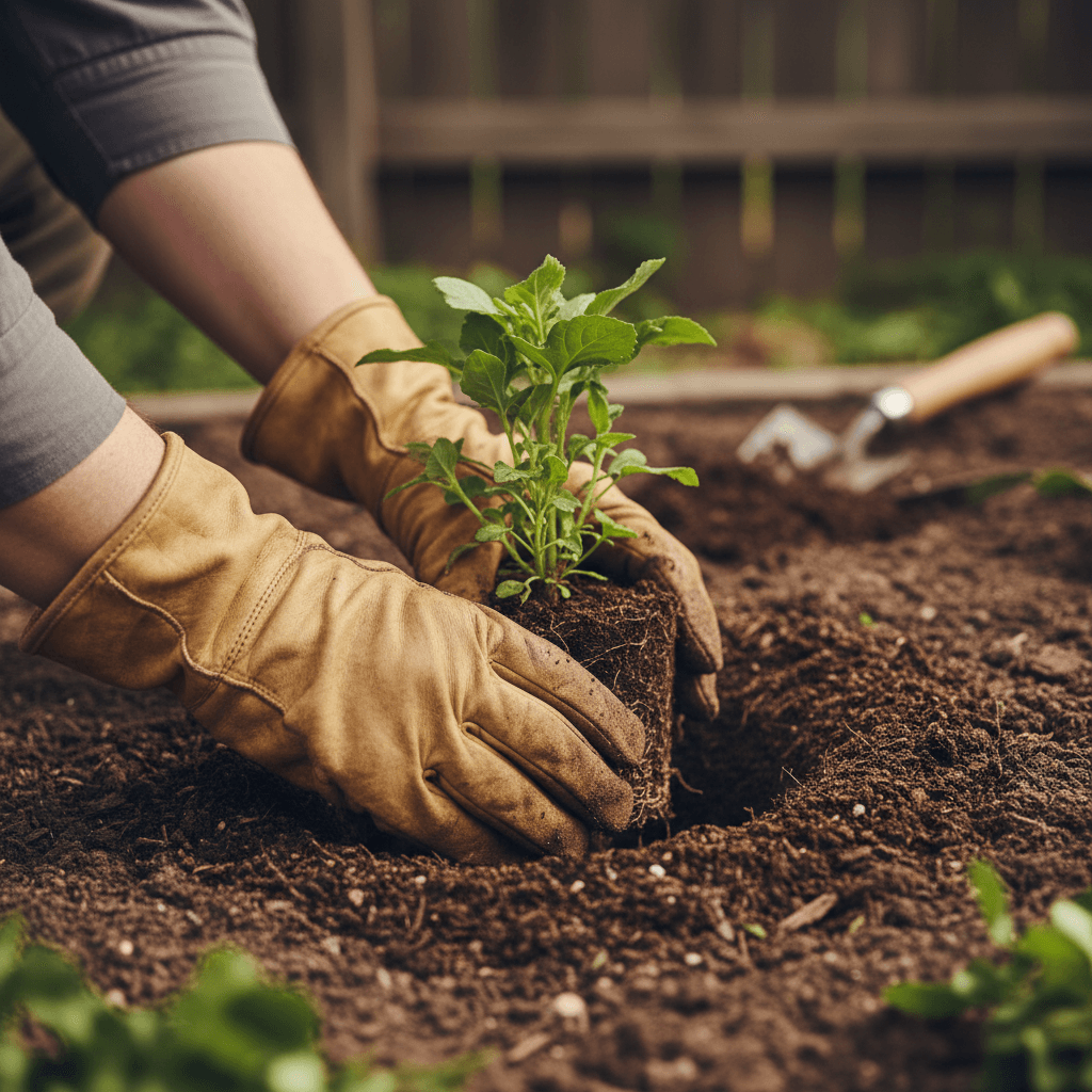 Expert planting technique demonstrating proper installation method